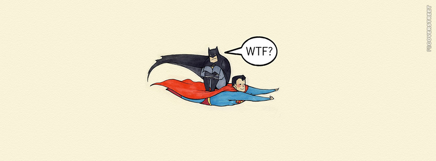 Batman Flying on Superman  Facebook cover