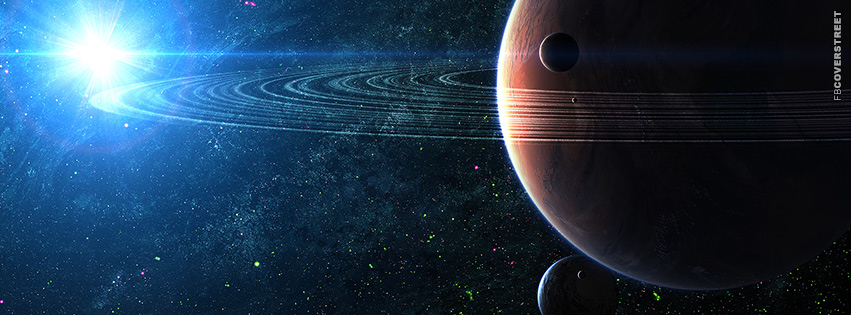 Ringed Planet In Space  Facebook Cover