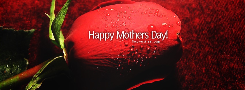 Happy Mothers Day Red Rose Facebook cover