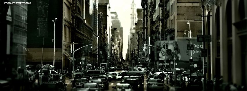 New York City Busy Street View Facebook cover