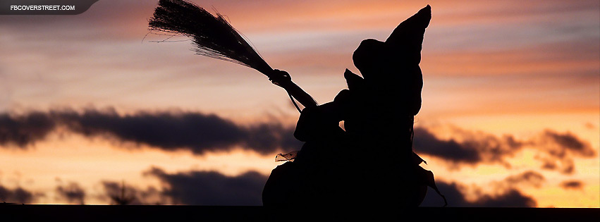 Witch Watching Sunset Facebook cover