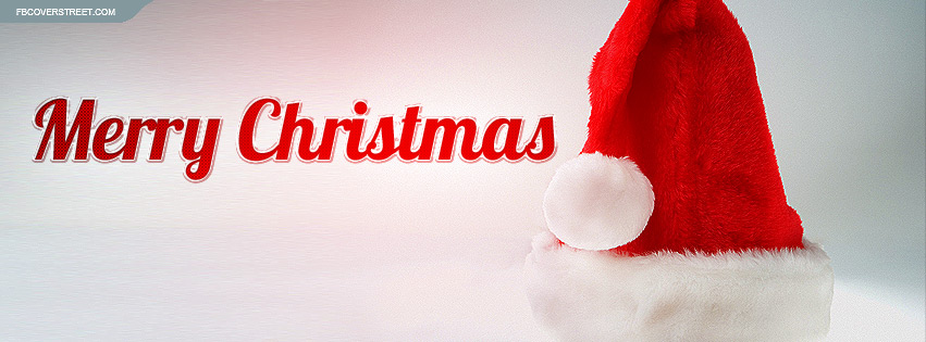 Merry Christmas Santa Hat Facebook cover