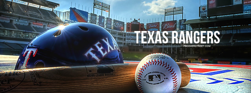 Texas Rangers Helmet Bat & Ball Facebook cover