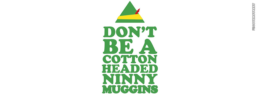 Dont Be A Cotton Headed Ninny Muggins Elf Quote  Facebook Cover