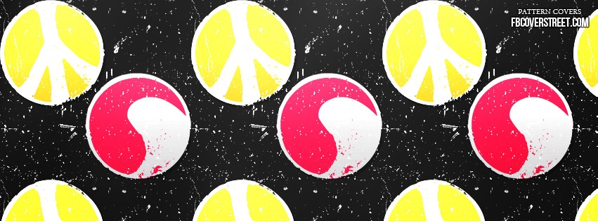 Peace & Ying Yang Signs Pattern 1 Facebook cover