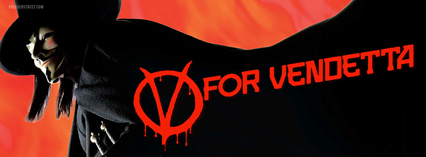 V For Vendetta Masked and Caped Facebook cover