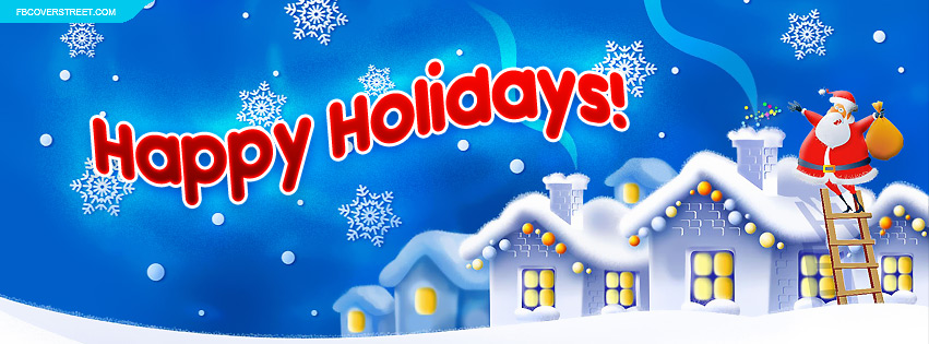 Happy Holidays Santa Village Facebook cover