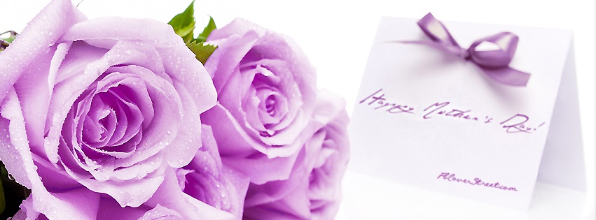 Happy Mothersday Purple Rose & Card Facebook Cover