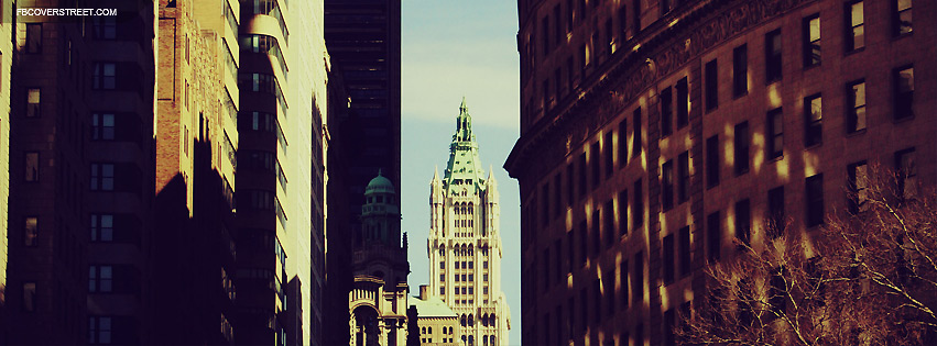New York City Between Buildings View Facebook Cover