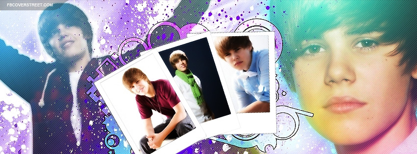 Justin Bieber Colorful Collage Facebook Cover