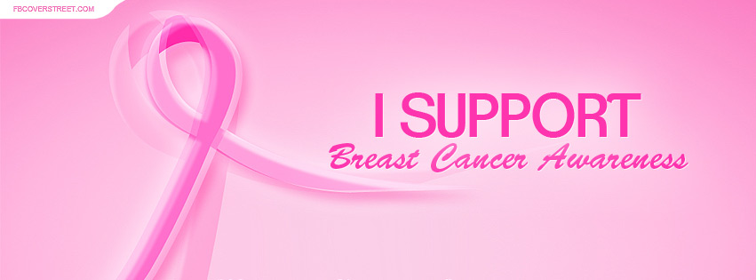 I Support Breast Cancer Awareness Light Pink Facebook cover