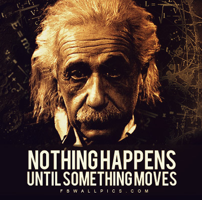 Albert Einstein Nothing Happens Quote Facebook picture