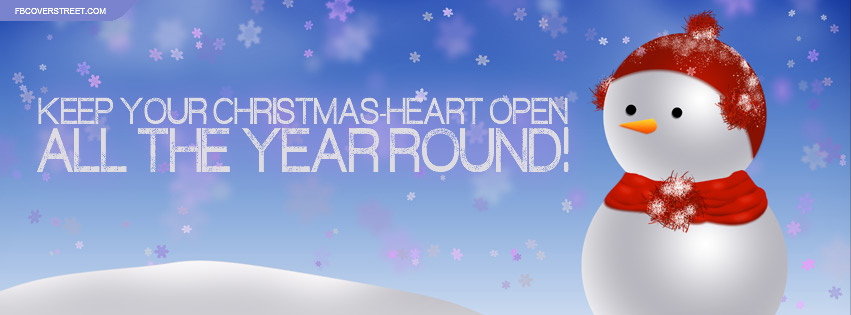 Keep Your Christmas Heart Open Quote Facebook cover