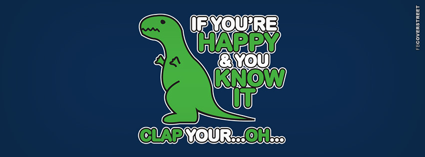 T Rex Clapping Hands  Facebook Cover