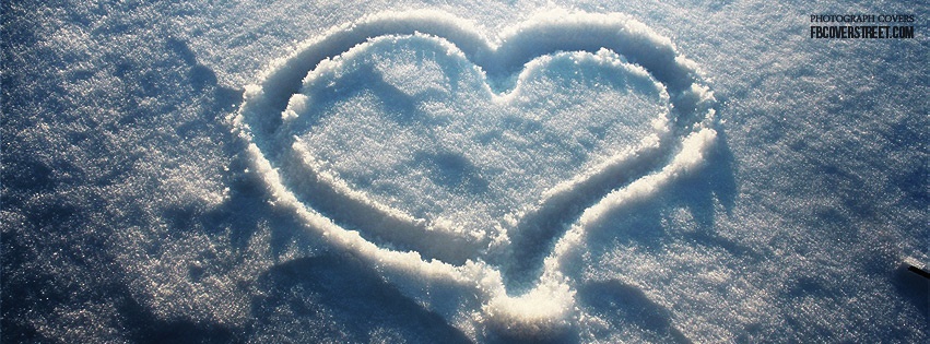 Heart Snow Shape Facebook Cover