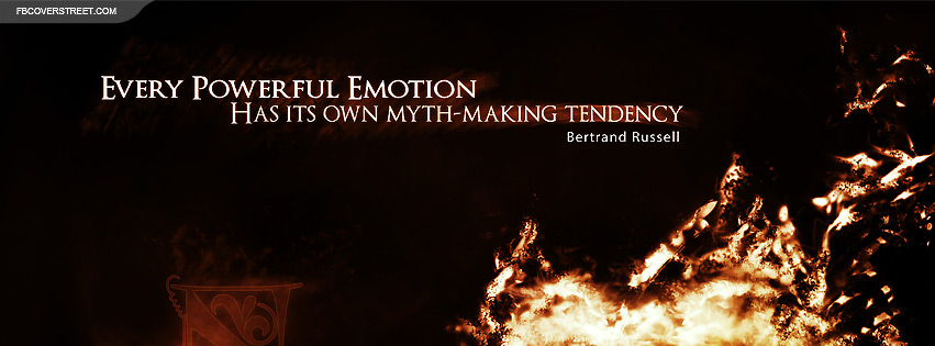 Bertrand Russell Powerful Emotions Quote Facebook cover