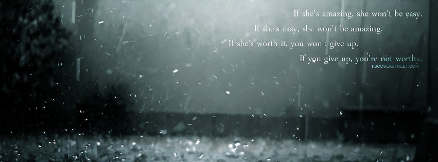 She Wont Be Easy Quote Facebook cover