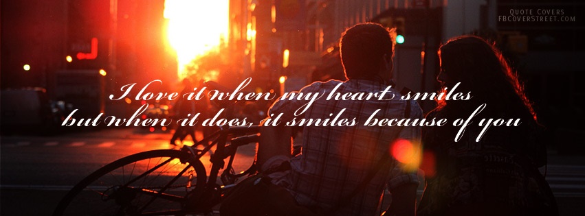 My Heart Smiles Because of You Facebook cover