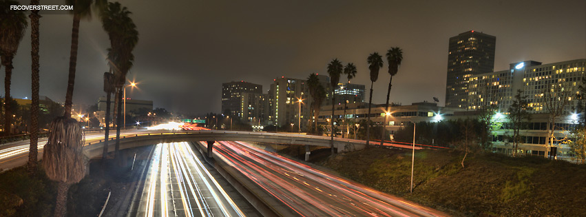 Los Angeles Traffic Motion Lights Facebook cover