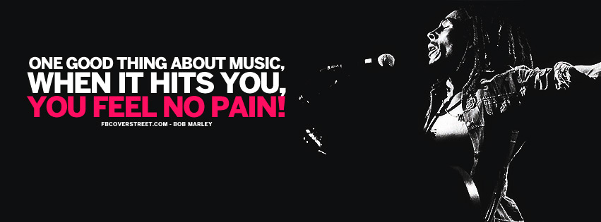 One Good Thing About Music Bob Marley Quote Pink Facebook Cover