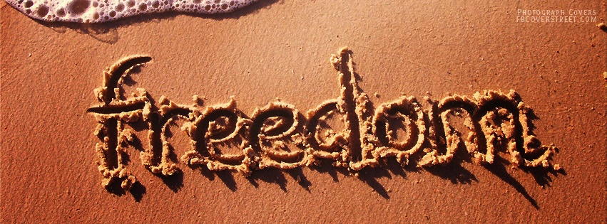 Freedom Written In Sand Facebook cover
