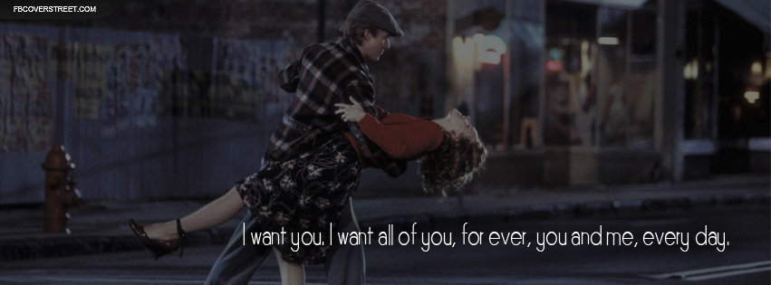 The Notebook I Want You Quote Facebook cover