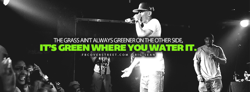 The Grass Aint Always Green Big Sean Quote  Facebook Cover