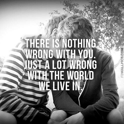 Nothing Wrong With Being Gay Pride Quote Facebook picture