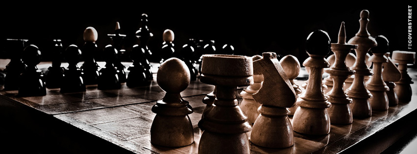 Full Chess Game Board and Pieces  Facebook Cover