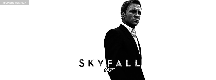 Skyfall 007 James Bond Daniel Craig BW 2 Facebook Cover