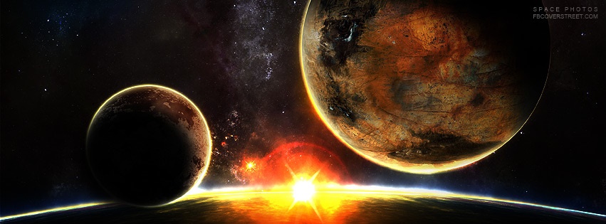 Planets Sunrise Facebook cover
