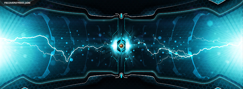 Blue Electric Abstract Design Facebook Cover