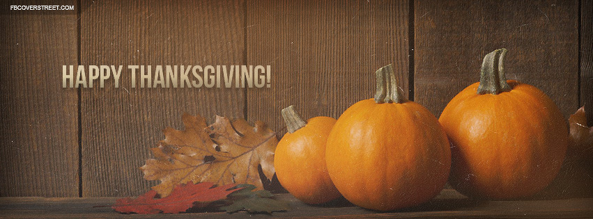 Happy Thanksgiving Pumpkins and Fall Leaves Facebook cover