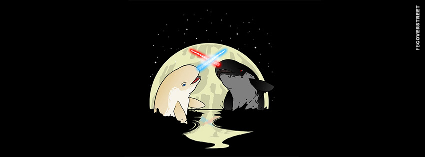 Light Saber Fighting Whales  Facebook Cover