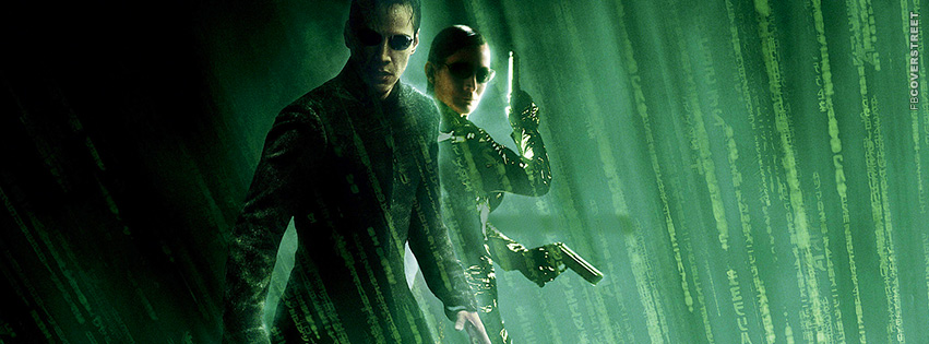 The Matrix Neo and Trinity Scrolling Text  Facebook Cover