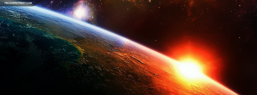 Space Other Planet Sunrise Facebook cover