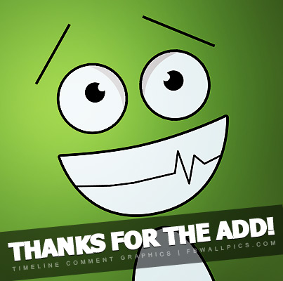 Thanks For The Add Cartoon Face Green Facebook picture