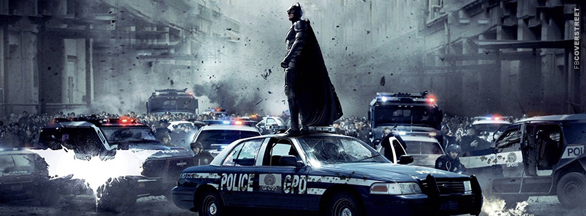 Batman Standing On a Cop Car  Facebook Cover
