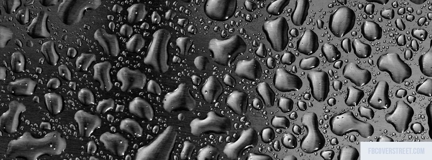 Water Droplets 1 Black and White Facebook Cover
