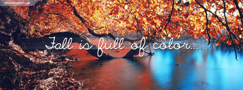 Fall Is Full of Color Tree Growing Into A Lake Facebook cover