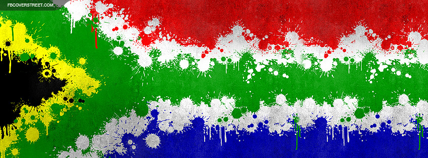 South Africa Paint Splattered Flag Facebook cover