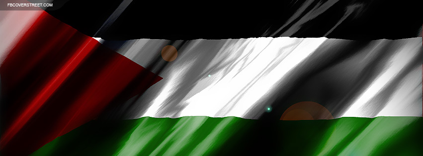 Palestine Glossy Waving Flag Facebook cover