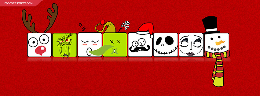 Minimalism Boxed Christmas Characters Facebook cover