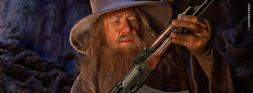 Gandolf The Great with An AK47  Facebook Cover