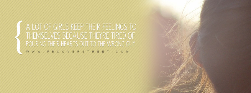 Girls Keep Feelings To Themselves Quote Facebook cover