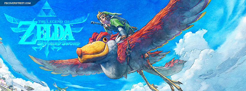 The Legend of Zelda Skyward Sword Link Flying Facebook cover