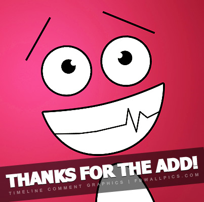 Thanks For The Add Cartoon Face Pink Facebook picture