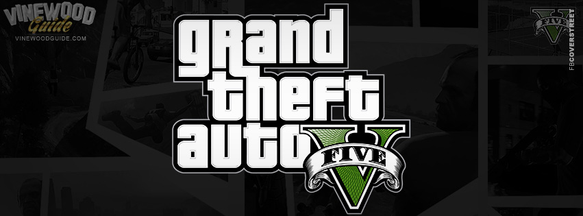 Grand Theft Auto V Five Logo Black  Facebook Cover