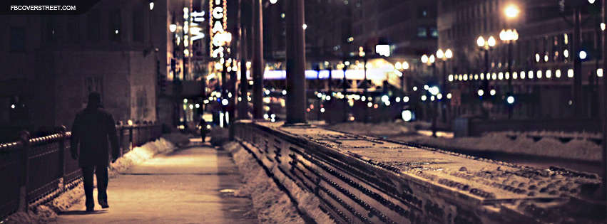 Chicago Man Walking Across Bridge Facebook cover