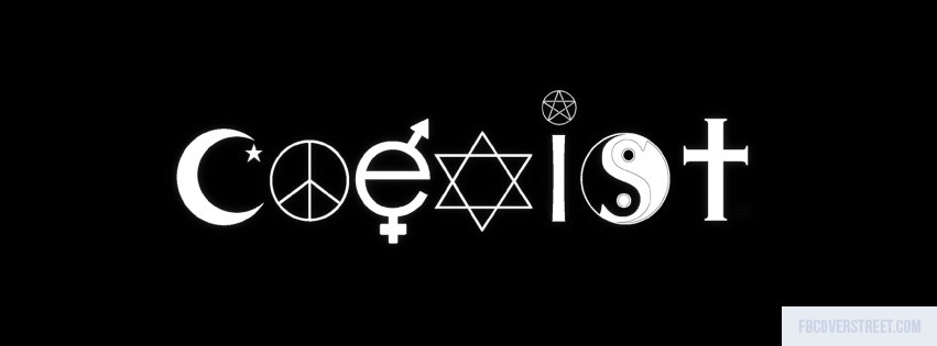 Coexist Black and White Facebook cover